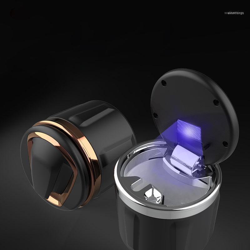 

Car Ashtrays Portable Ashtray Special With LED Lamp Creative Ceramic Liner Smokeless Auto Parts1
