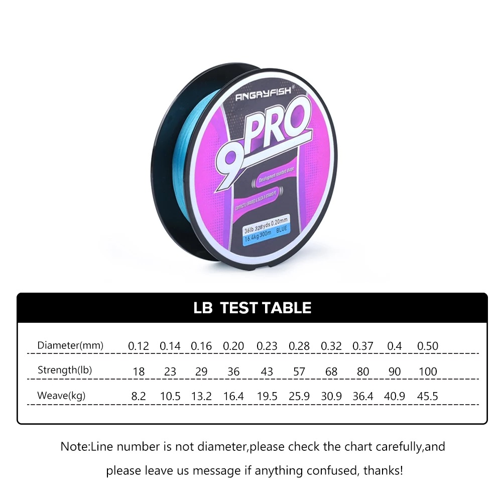 Pro 9x 300M/500M Braided Fishing Line Super Strong PE Zero Memory Thinner Diameter Improved Braided Line 328Yds/300M, 546Yds/500M,18-100LB-image-717740655
