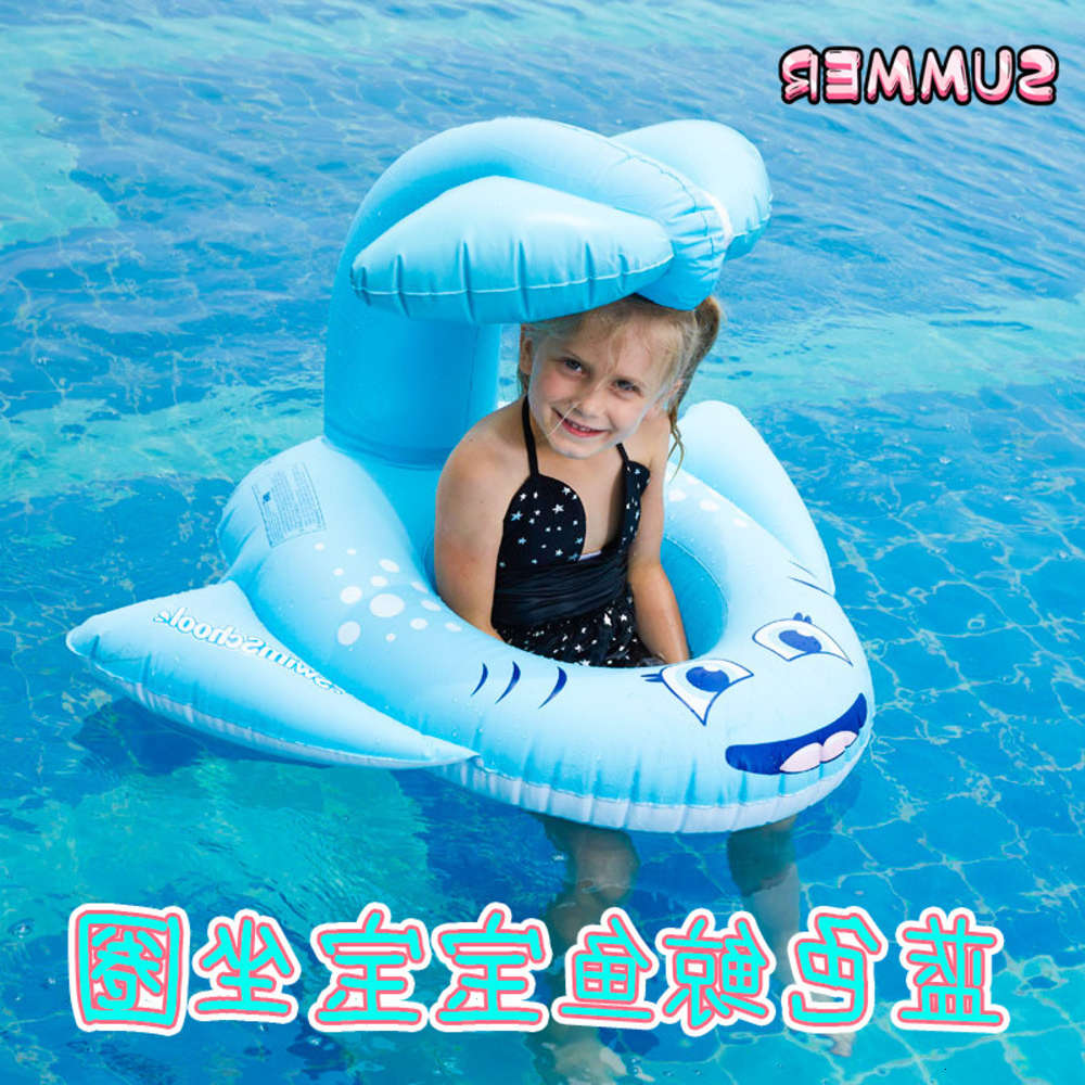

Swimming ring Blue whale inflatable baby swimming children's seat circle 0-3 years old safe rollover natatorium