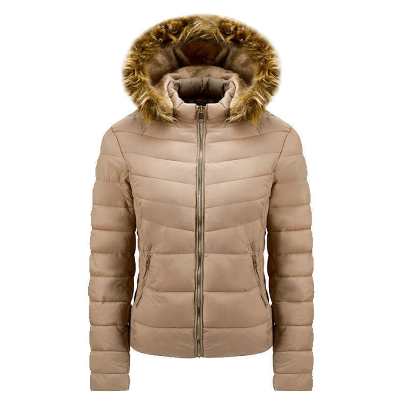 

Autumn and winter women' cotton padded jacket women' slim light down cotton padded jacket women' detachable hat stand collar cotton, 991 turmeric
