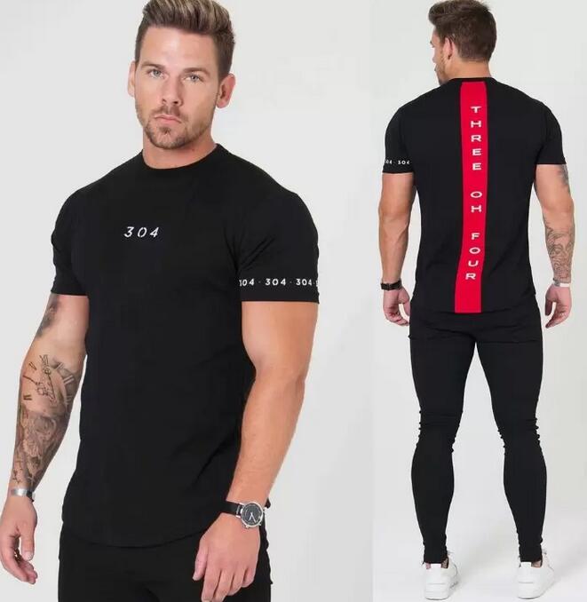 

Gyms Clothing Fitness Tees Men Fashion T Shirts Extend Hip Hop Summer Short Sleeve T-shirt Cotton Bodybuilding Muscle Guys, White