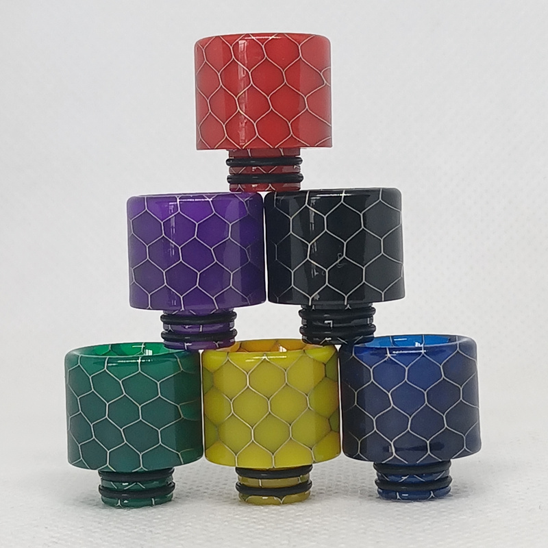 

510 Thread Snake Skin Resin Drip Tips Honeycomb Replacement Tip For Big Baby With Individual Acrylic Box Candy Package