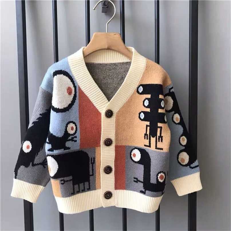 

Spring Autumn Children Cartoon Cardigan Sweater Boys Clothes Kids Cute Children's Coats Outerwear Jackets Clothing Fashion 211028, Blue