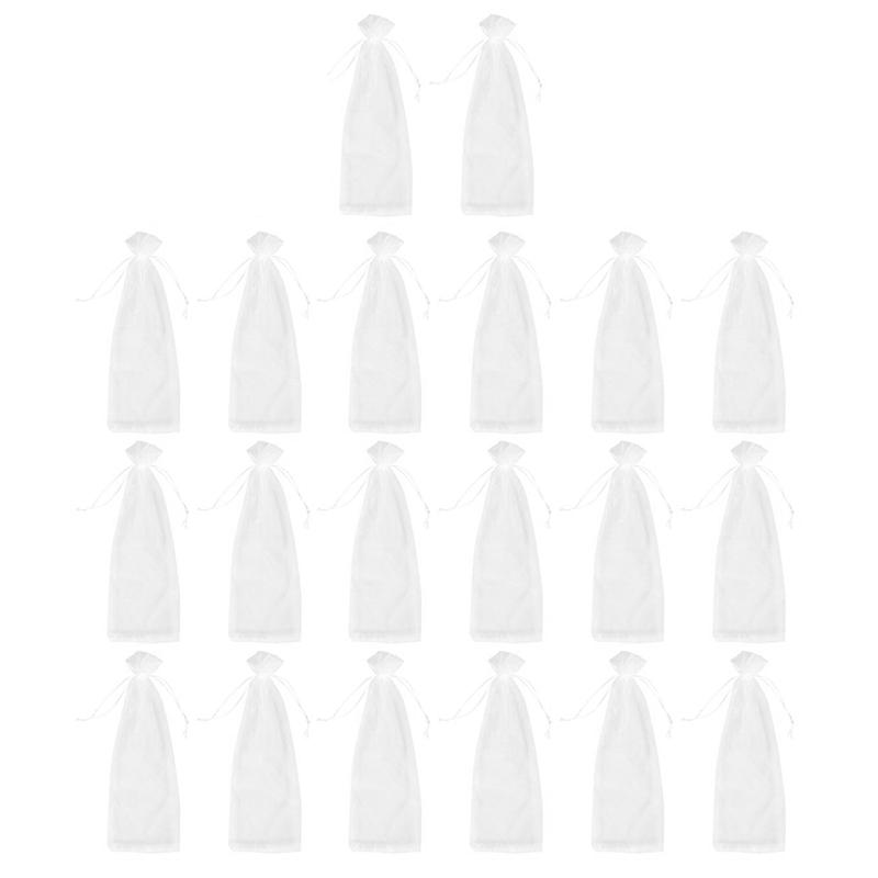 

Gift Wrap 20Pcs Sheer Organza Wine Bags 14X37cm Reusable Simple Bottle Dresses Festive Packaging Baby Shower Wedding Favors Samples D