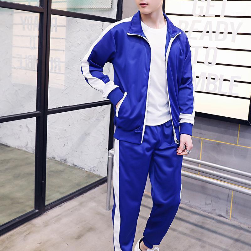 

Men's Tracksuits 2021 Sripe Men Jogger Suit Fashion Pantalon Chandal Hombre Black Red Sportwear For Calca De Moleton Masculina1, Gray