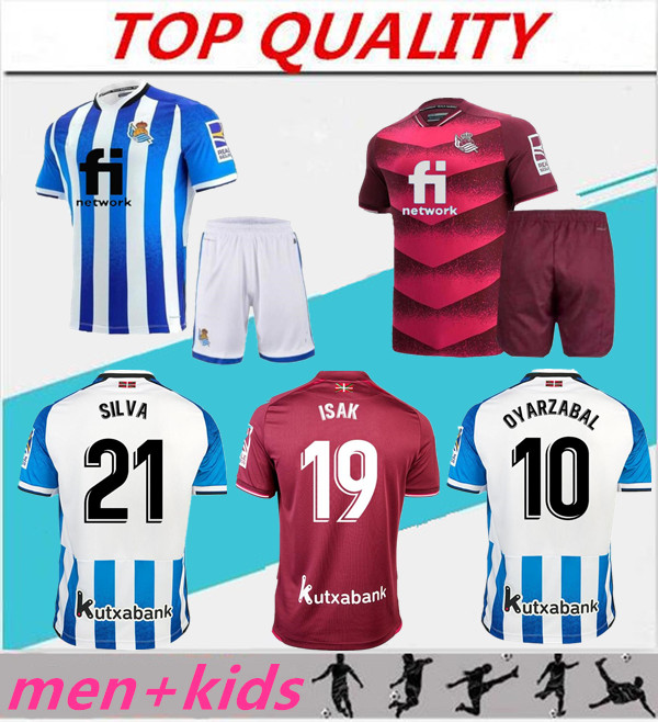 

Men + Kids kits 2021 2022 Real Sociedad home away soccer Jersey 21/22 Camiseta de Fútbol OYARZABAL SILVA ISAK JANUZAJ football shirt, Black;yellow