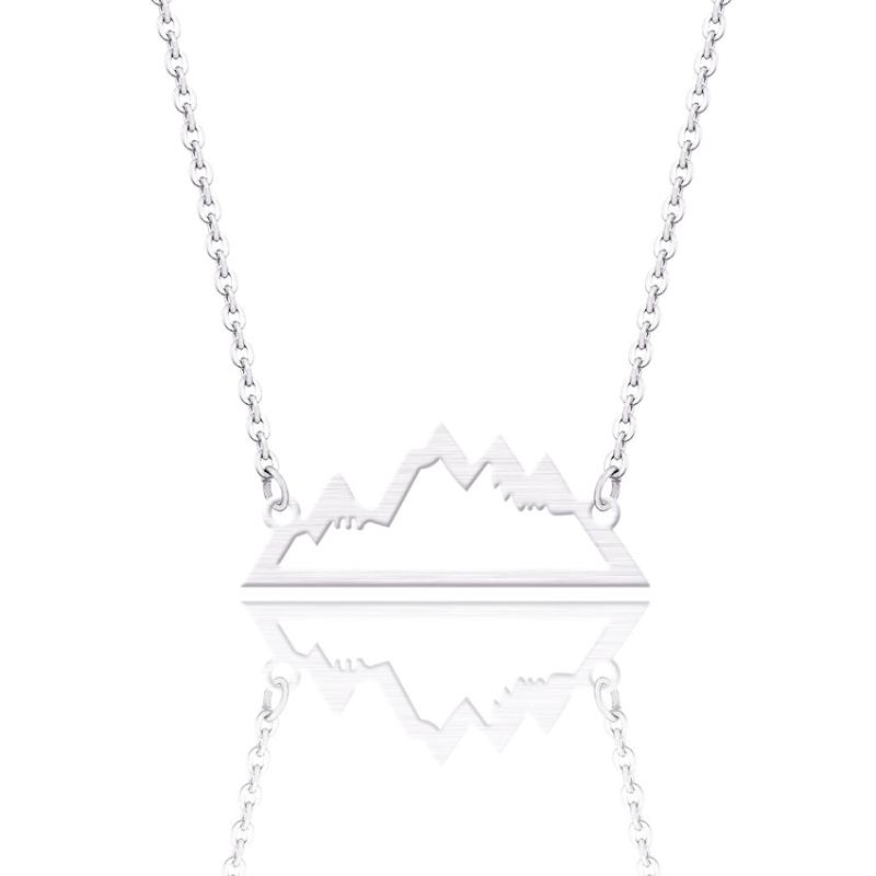 Pendant Necklaces Gilt/Silvered Minimalist Mountain Top Snowy Necklace Hiking Outdoor Travel Jewelry Mountains Climbing Gifts-image-704088553