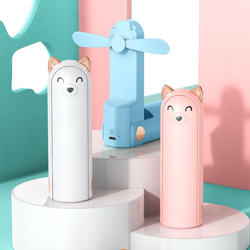 

Electric Fans Folding USB Fan Cute Bear Rechargeable Handheld Table Standing Fashion Style