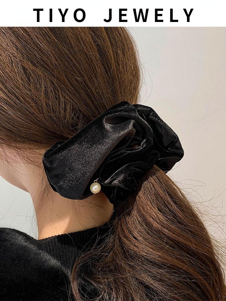 

Hair Clips & Barrettes TIYO Woman Holder Tie Black Hairband Elegant Stationarity Elastic Band Simple Accessories For Female, Golden;silver