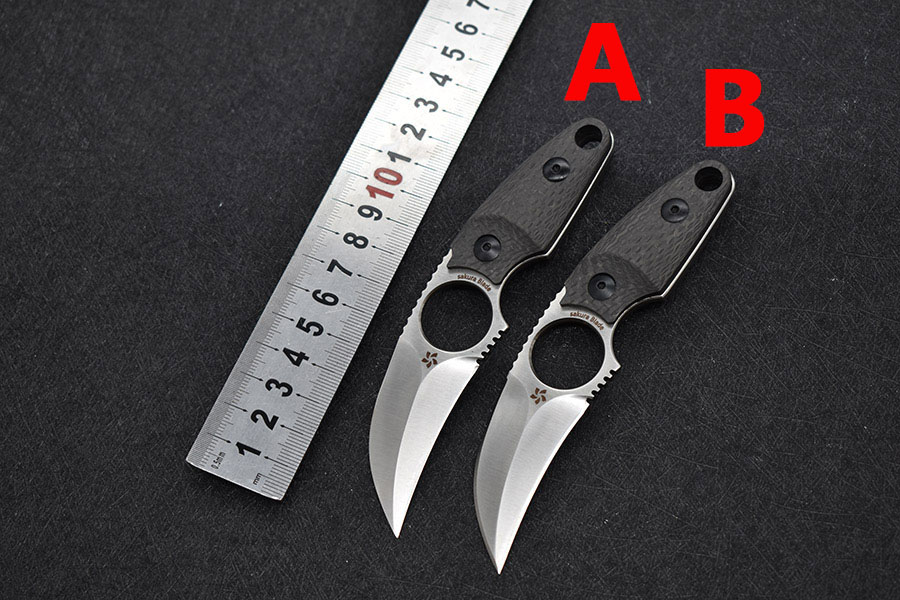 

Sakura claw tactical straight knife s35vn carbon fiber handle Karambit Necklace neck knife FACA BM 535 940 hunting self defense pocket knife