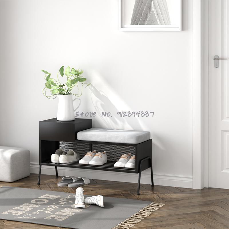 

Clothing & Wardrobe Storage Light Luxury Shoe Changing Stool Household Entry Integrated Cabinet Simple Modern Wearing Bench Multifunctional
