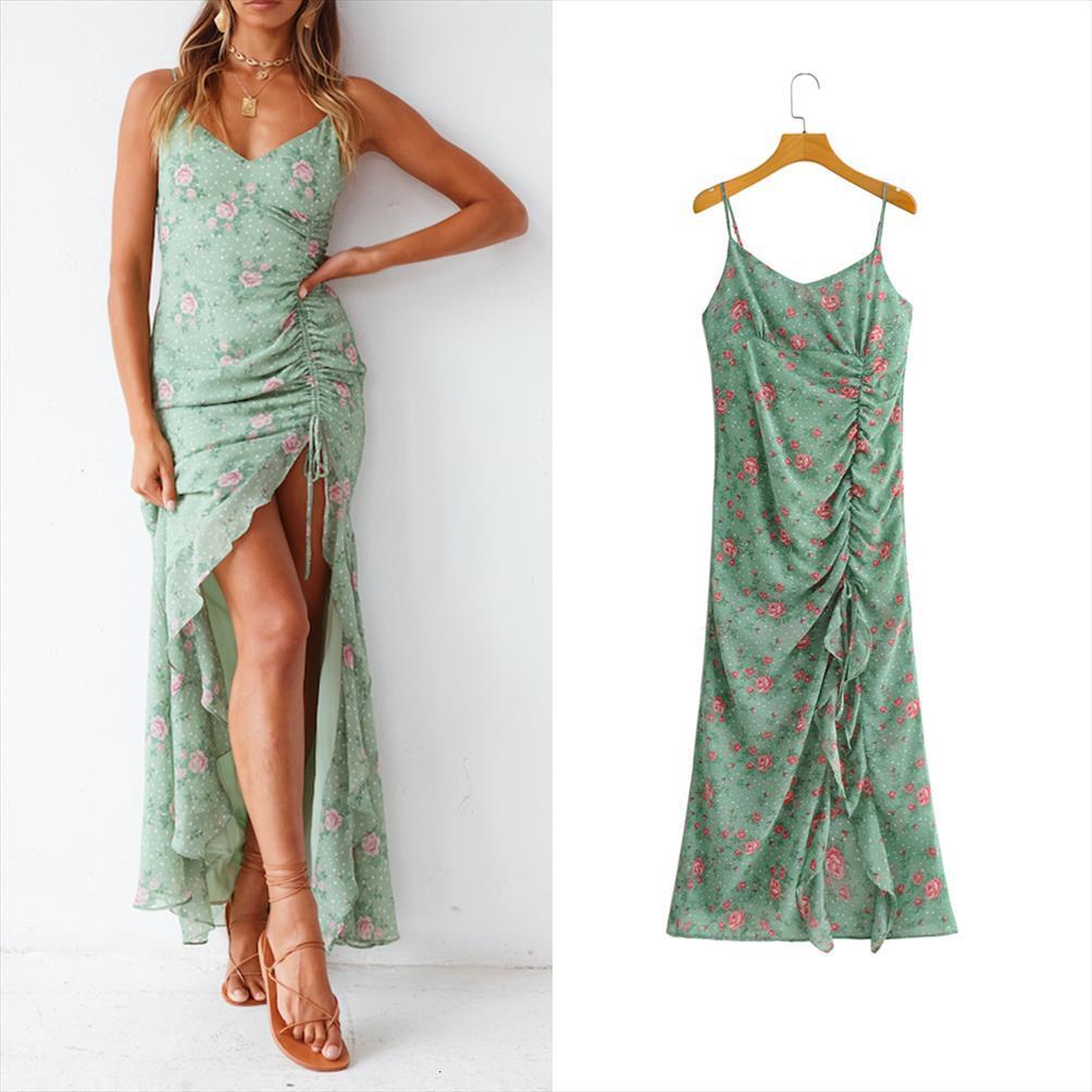 

chiffon pleated long women dress za fashion strap v neck straight summer sleeveless vintage chic party, Black;gray