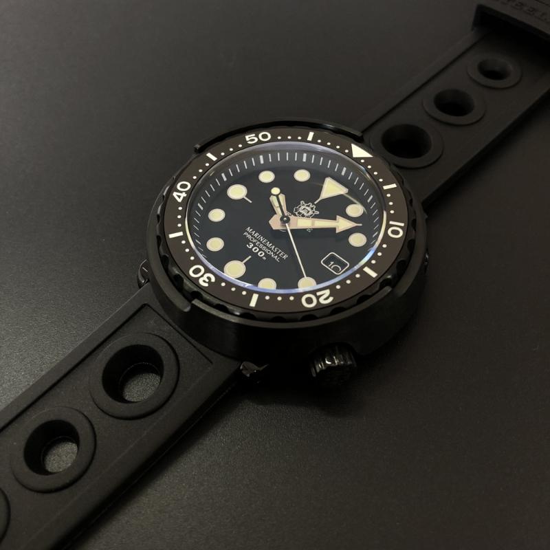 

Wristwatches Steeldive SD1975 Tuna Dive Watch PVD Black Stainless Steel Case NH35 300m Water Resistant Mens Automatic Diving Wristwatch, No.2 with logo