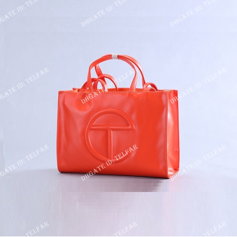 

Orange Telfar medium Handbag Designer Handbags Leather Luxury bags High Quality For Women Purse Totes Messenger Crossbody 007