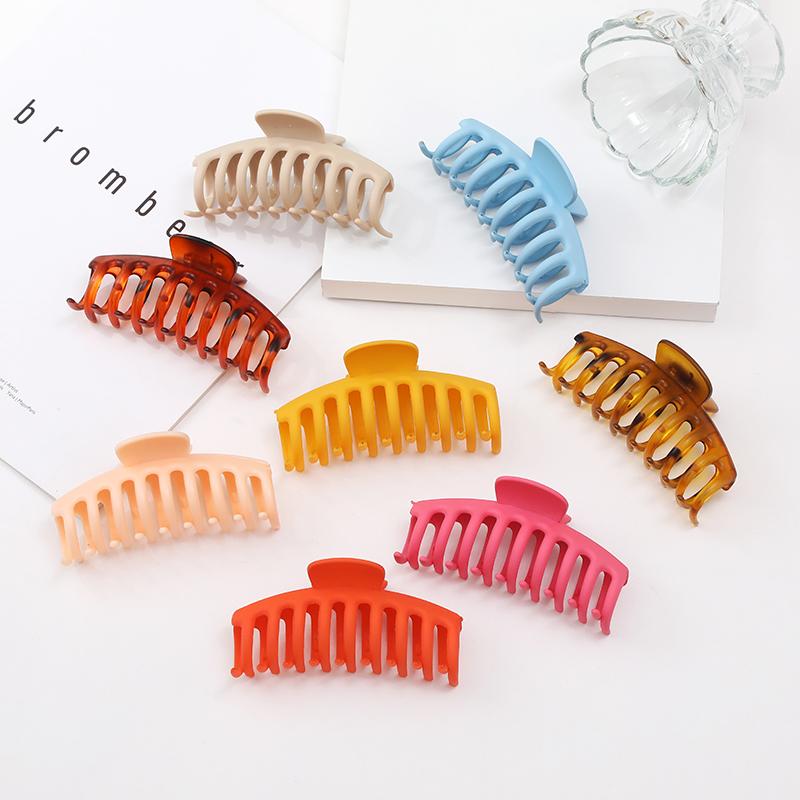 

Solid Color Claw Clip Big Hair Crab Bath Ponytail Accessories, Coral red