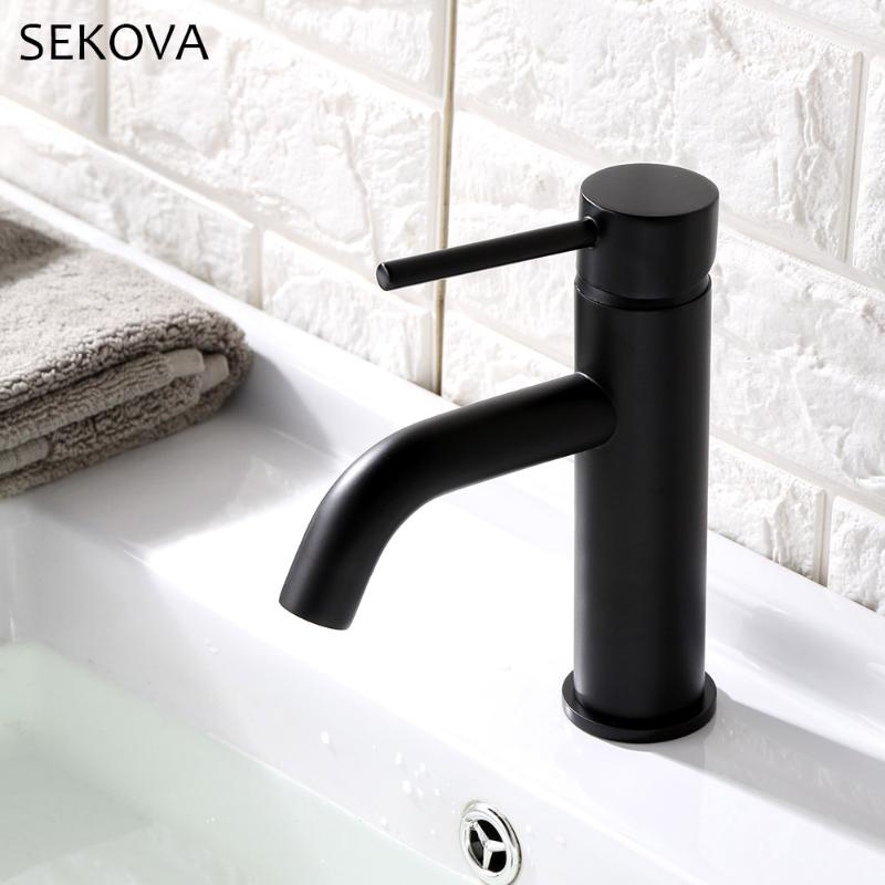 

Bathroom Sink Faucets Black & Gold Color Deck Mounted Faucet Brass Sinlge Handle Basin Water Mixer High Polishing Short And Tall Choice