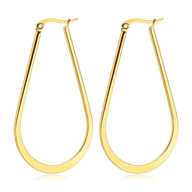 

Hoop & Huggie FIREBROS 2021 Korean Fashion Stainless Steel Earrings Women Irregular Unusual Big Earring Gold Silver Color