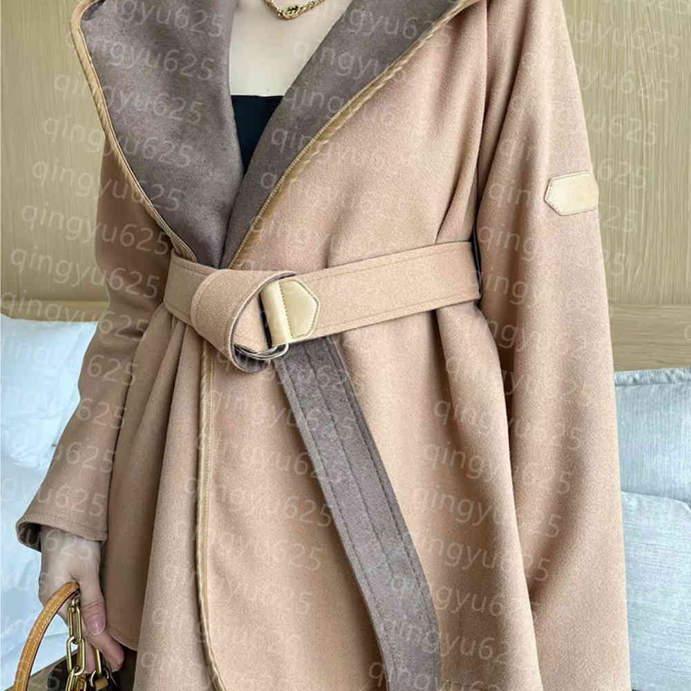 

New women Jacket Designer trench coats windbreaker fashion hooded Letters Style With Belt Slim Lady Outfit Jackets Large size, Khaki