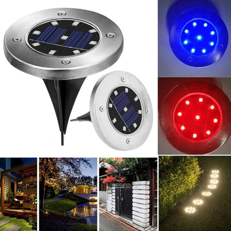 

Lawn Lamps 9LED Solar Power Buried Light Pathway Ground Yard Outdoor Night Garden Lamp