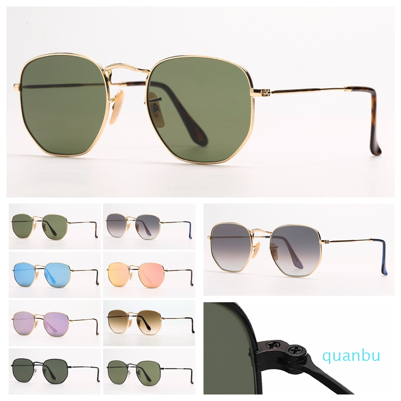 

Hexagonal Fashion Sunglasses Mens Womens Sun Glasses Ray Woman Mans Eyeglasses with free leather case, sliver box and retail pacakge