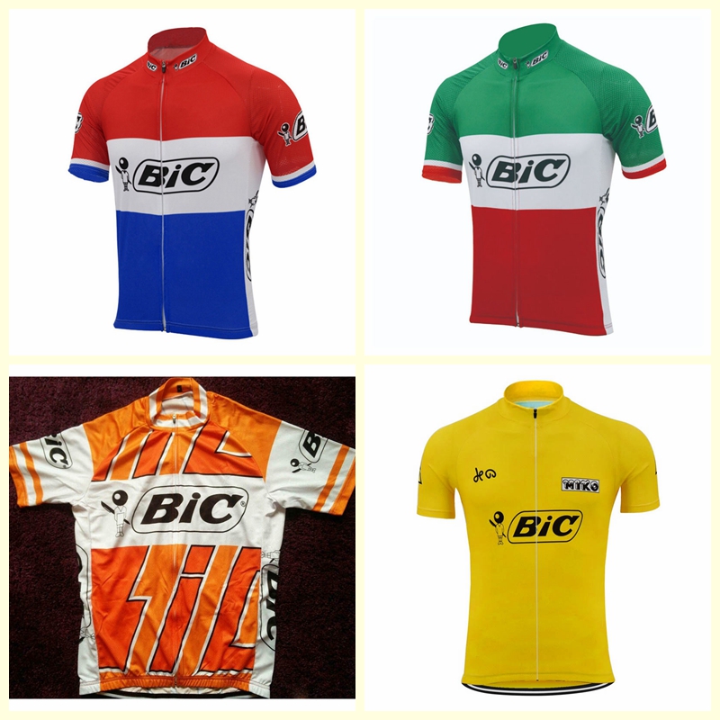 

BIC team Cycling Short Sleeves jersey Short Sleeve Men Cycling Clothing Short Sleeve Jersey Summer Road Bike Race Uniform, Black;red
