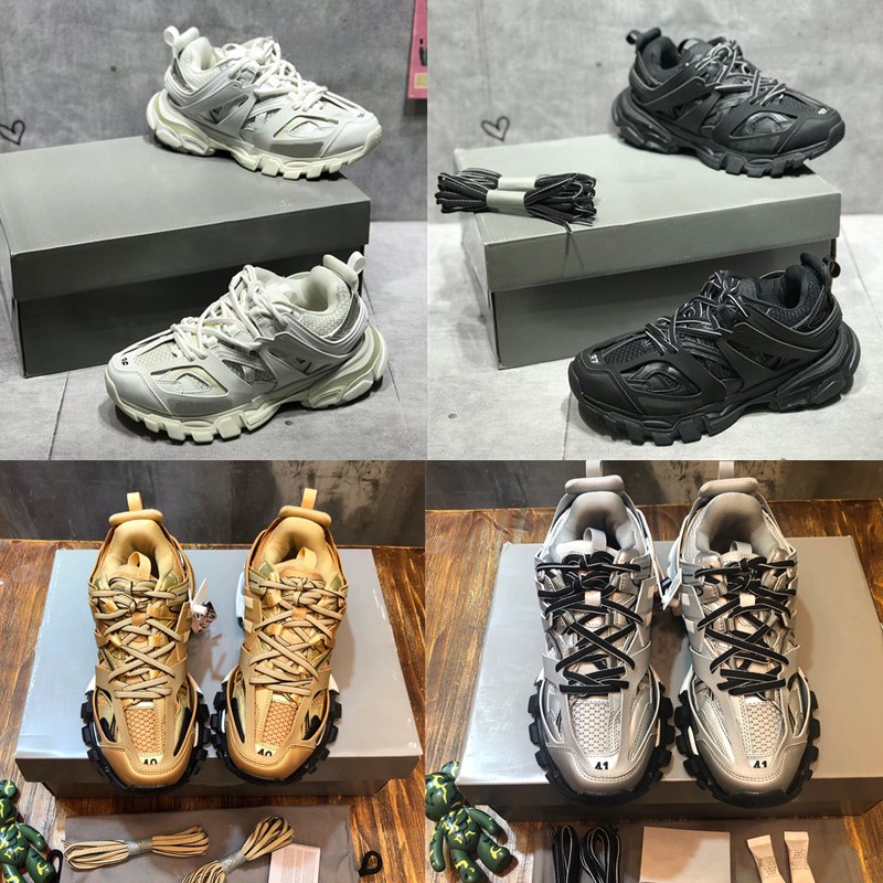 

Fashion Quality Casual Shoes 3 Triple S Mens Women Increase Vintage Dad Shoe Thick Bottom Sneakers Black White Grey Reflective Outdoor Flat Increasing Trainers Box, 27