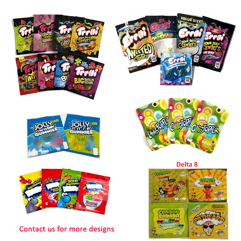 

EMPTY Edible Candy Mylar Bags Trrlli Errlli Sour Bites delta 8 gummy edibles gummies package Bag