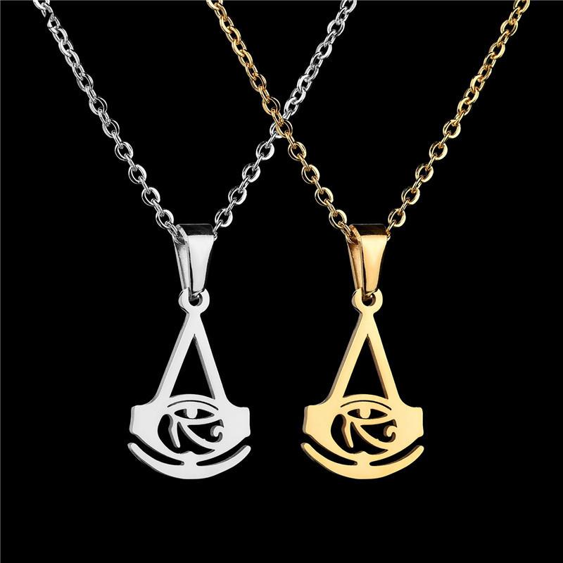 

Pendant Necklaces UAGE Retro Ancient Stainless Steel Eye Of Horus Necklace Unisex Hollow Spiral Vintage Gift