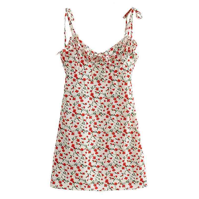 

Chic Spaghetti Strap Mini summer Dress Women floral print backless bodycon dresses Club party sexy short dress for girls 210524