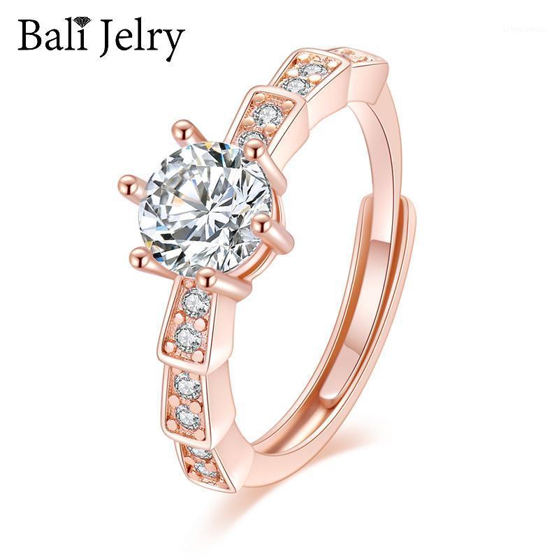 

Cluster Rings Bali Jelry Charm 925 Silver Jewelry Zircon Gemstone Open Ring Trendy Accessories For Women Wedding Engagement Drop, Golden;silver