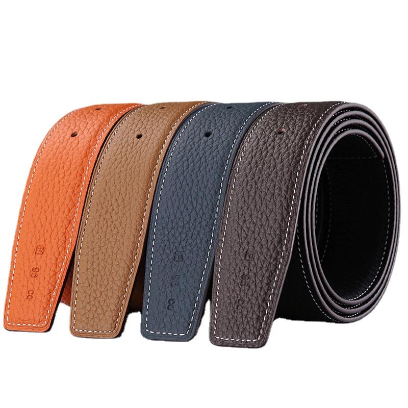 

Belts Men Cow Genuine Leather With Buckle H Belt Body Smooth Strap Pin Waist Classic Male Jeans Accessories, Black;brown