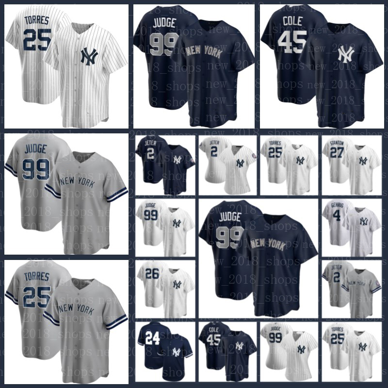 

New Yankees Jerseys York Aaron Judge Derek Jeter 27 Giancarlo Stanton 25 Gleyber Torres 26 DJ LeMahieu 45 Gerrit Cole Baseball Chad Green Ar, Blue;black