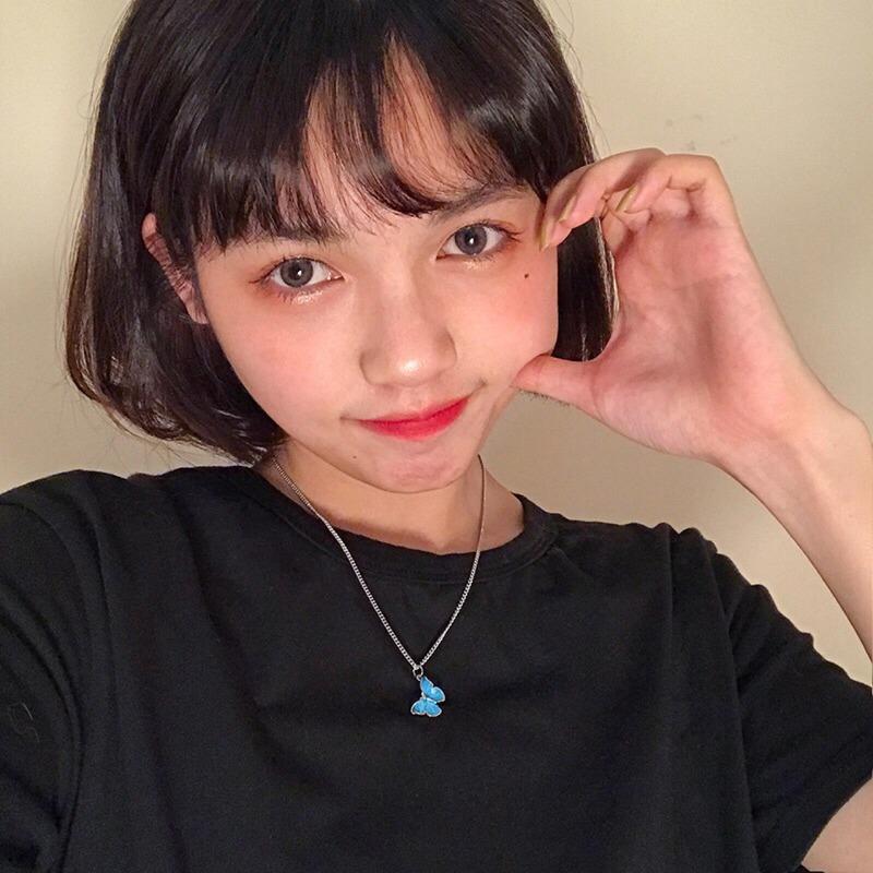 

Korean Colorful Butterfly Drop Necklaces For Women Punk Stainless Steel Chain Insect Statement Necklace Jewelry 2021 Chains, Silver