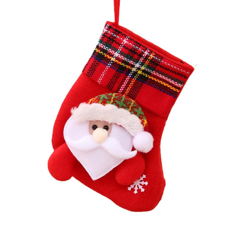 

Christmas Decorations Year Stocking Sack Xmas Gift Candy Bag Noel For Home Navidad Sock Tree Decor
