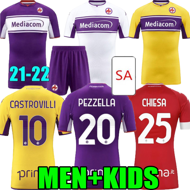 

2021 2022 FIORENTINA home away Soccer Jerseys 21  RIBERY CALLEJON PRINCE CHIESA FLORENCE Cutrone Pulgar PEZZELLA Vlahovic Milenkovic men  Football Shirt ACF, 2021;home