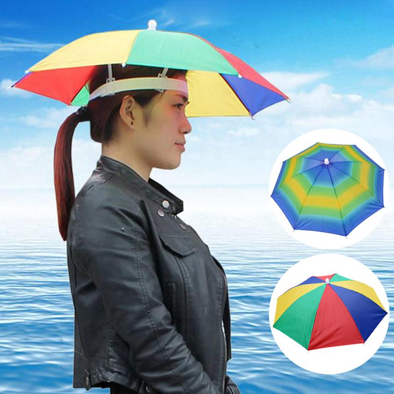 

Cloches Men Women Seaside Hat Outdoor Camping Foldable Rain Gear Fishing Headwear Umbrella For Hiking Beach Cap, Purple