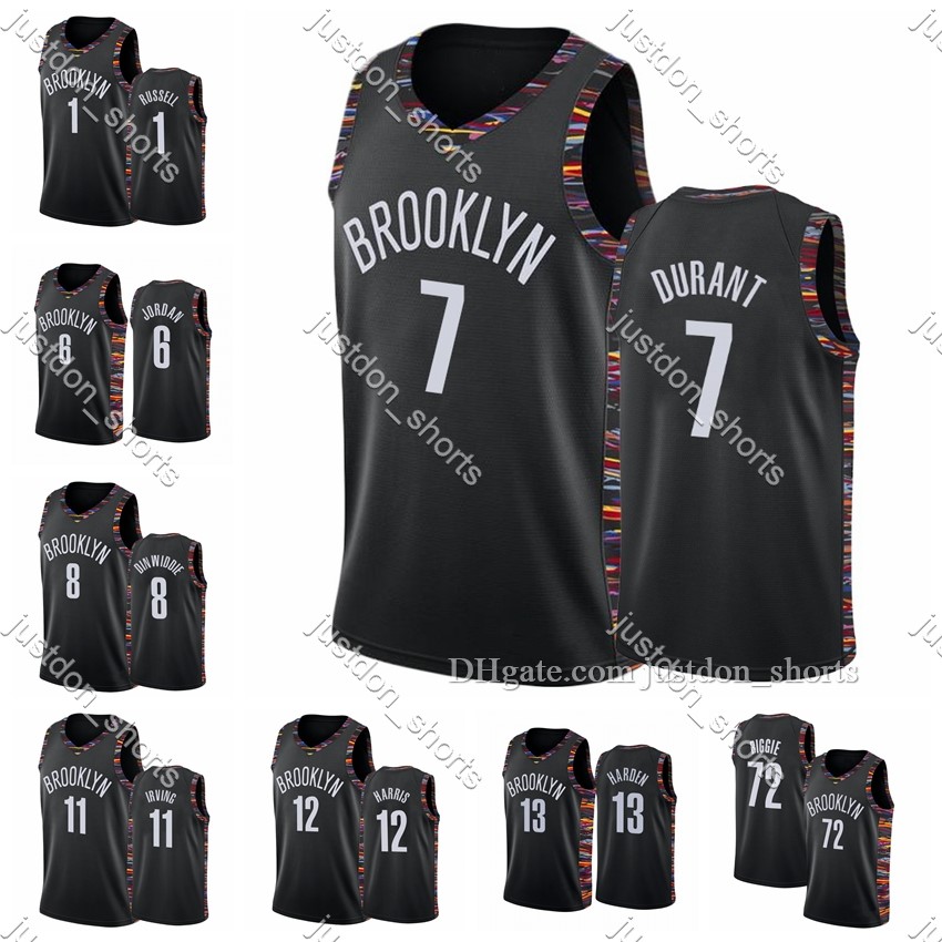 

Mens D Angelo Russell 1 Spencer Dinwiddie 8 Kyrie Irving 11 Joe Harris 12 Biggie Smalls 72 Customize City Black Edition Hot Press Basketball Jerseys Stitched Shirt, Like pics