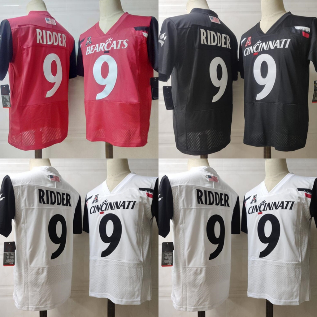 

College Football Jersey Bearcats 9 Desmond Ridder black white red
