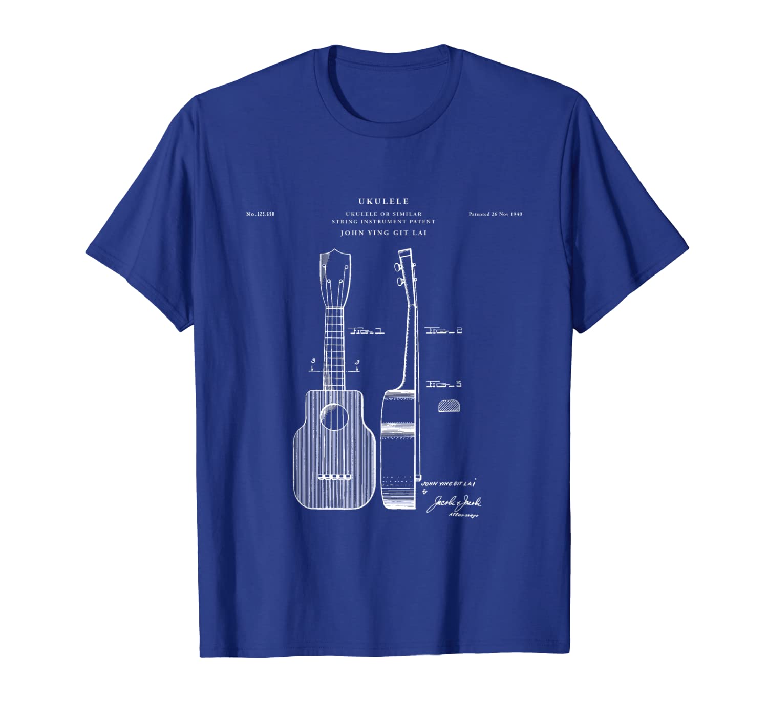 

ukulele patent t-shirt - musician shirt, White;black
