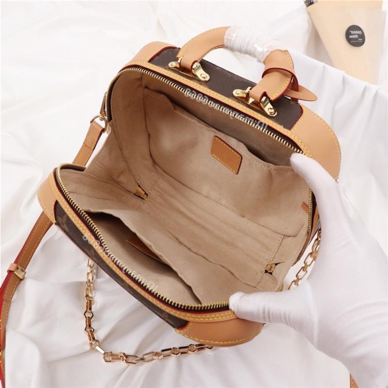 

Qkf9 Vintage Classic Luggage Single Designer Luxury Canvas Shoulder 25CM Crossbody Lady Handbags Women Mini Fashion Leather Box Real Pu Tvnt