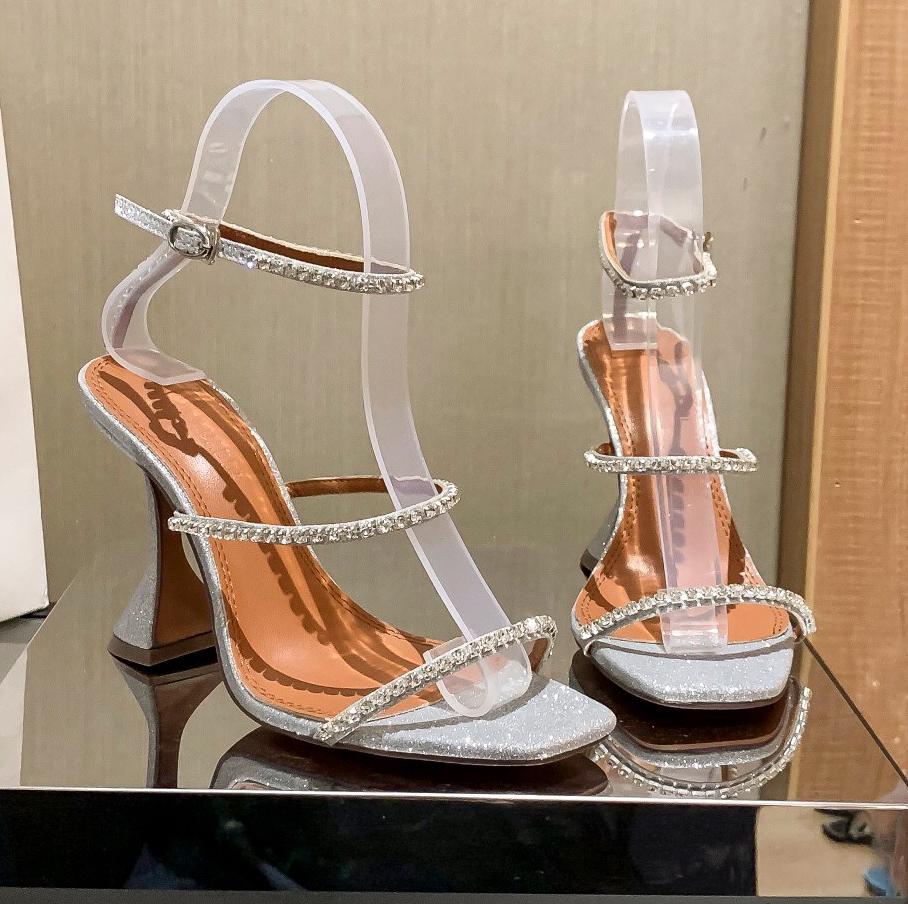 

MUADDI AMINA Luxury designer The crystal chaussures slippers sandals flat women flops nonslip shoes Damen Hausschuhe bag France Channel tory