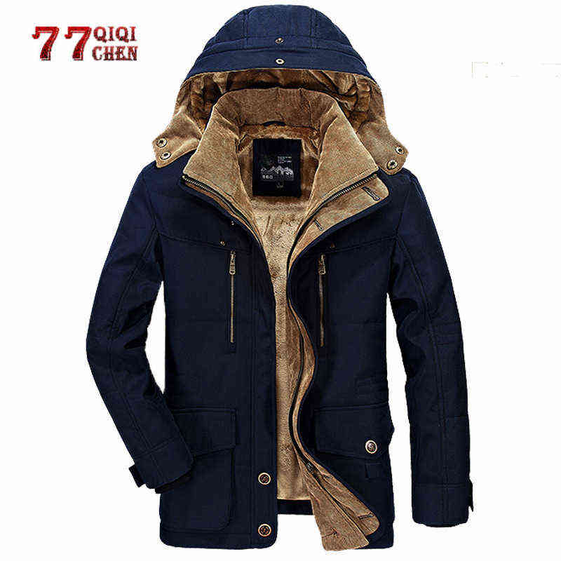 

Minus 40 Degrees Winter Jacket Men Thick Warm Cotton-Padded Jackets Military Hooded Windbreaker Parkas Plus Size 6XL 7XL Coats Y1029, Coffee