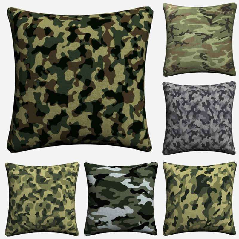 

Cushion/Decorative Pillow Camo Camouflage Pattern Army Painted Art Decorative Cotton Linen Cushion Cover Throw For Chair Sofa Pillowcase Sof