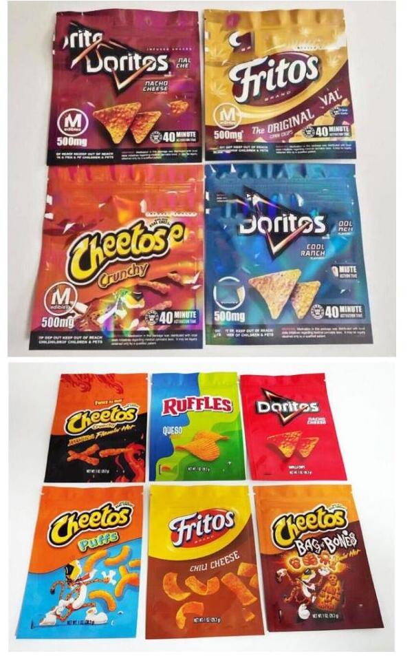 

Cheetos Crunchy Runtz cookies mylar bags Jokesup 1OZ 600mg Doritos bag puffs fritos Ruffles Smell Proof Packaging ba