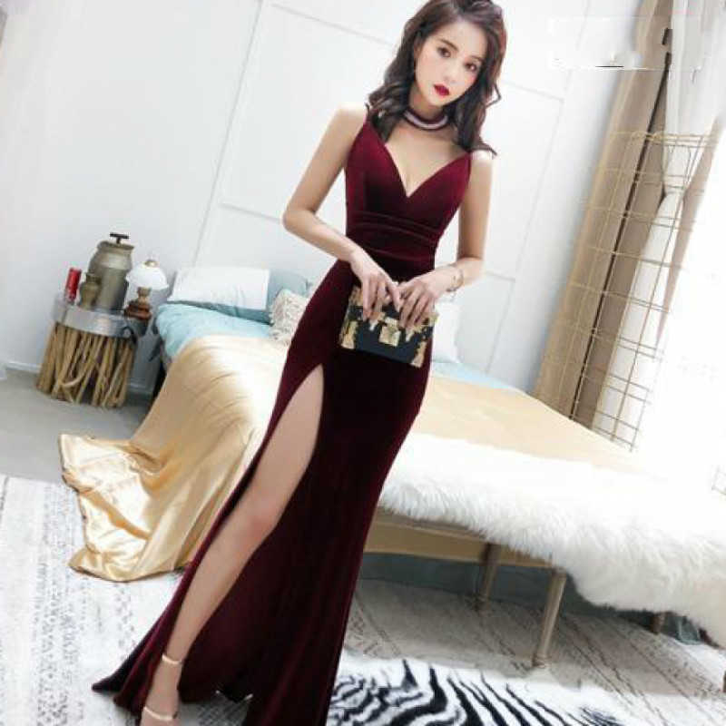 

Female Fashion Sexy Aura Sling Queen Temperament Red V-neck Office Lady Polyester Sleeveless 210603