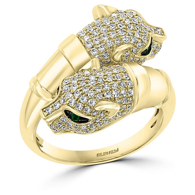 

Cluster Rings Luxury Trendy Golden Leopard Head For Women And Men Green Eyes CZ Stone Inlay Punk Fashion Jewelry Party Gift Animal Ring