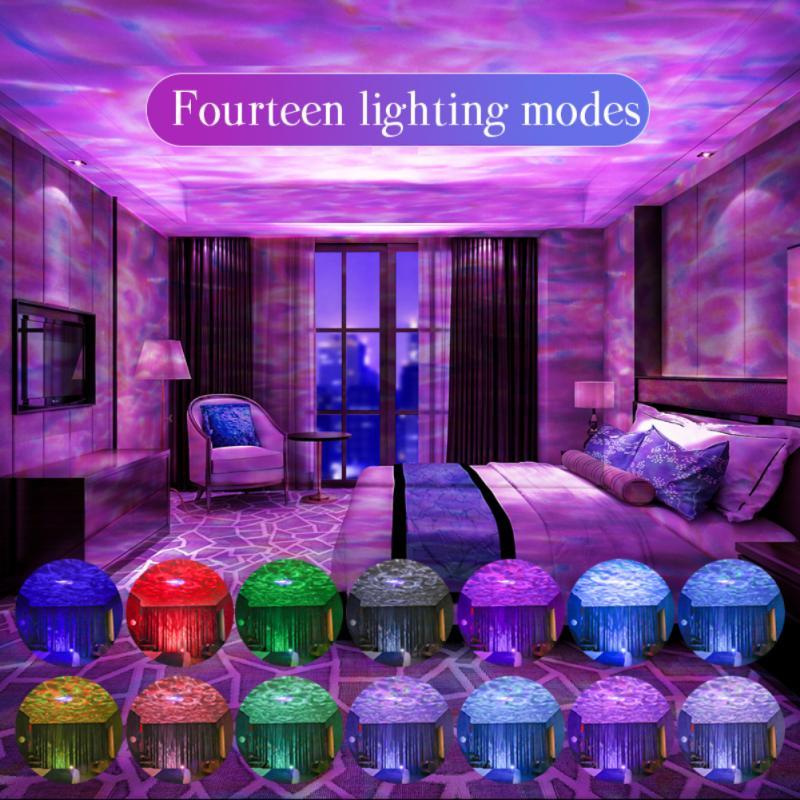 

Night Lights Tripod Star Smart Projector Light Ocean Wave Lamp Bluetooth-compatible Music Player Remote Control Colorful Led Projection