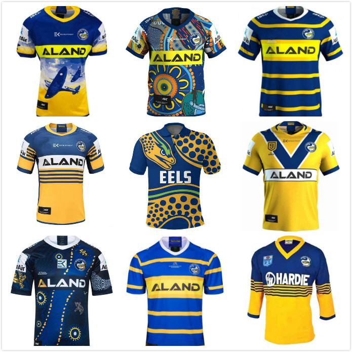 

20 21 Parramatta Eels ANZAC Commemorative Edition Rugby Jersey Indigenous shirt, Black;gray