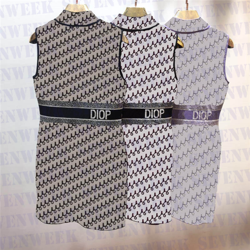 

Designers Letters Women Knits Vest Dresses Fashion Sleeveless Casual Shirts Dress Ladies Party Short Skirts Clothing, Black red