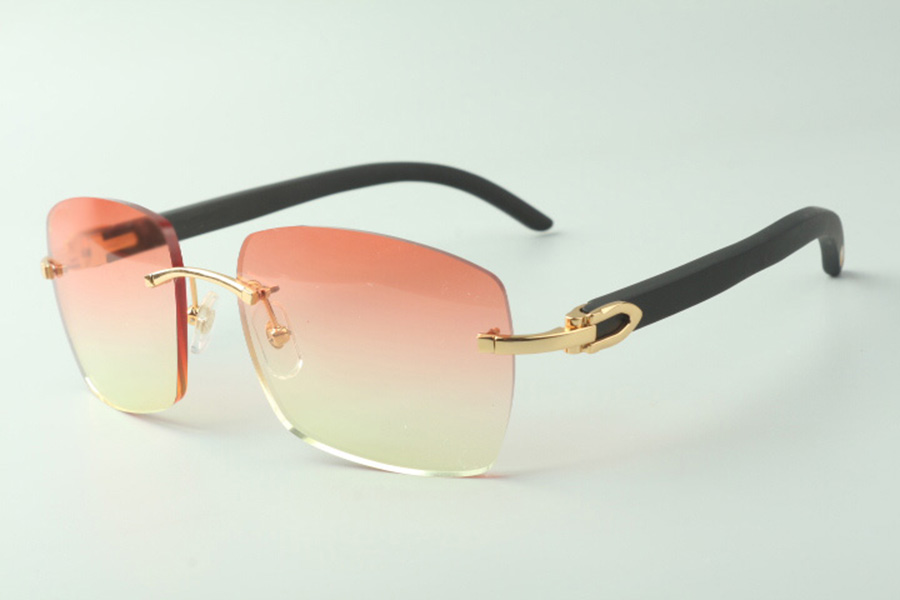 

Classic designer sunglasses 3524025, black wooden temples glasses, size: 18-135 mm